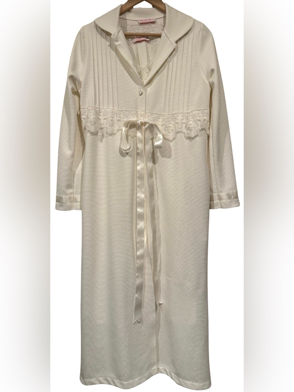 Schweitzer Linen Ivory Lace Nightgown S Robe M Bridal 2 Piece Sleepwear Set Luxe